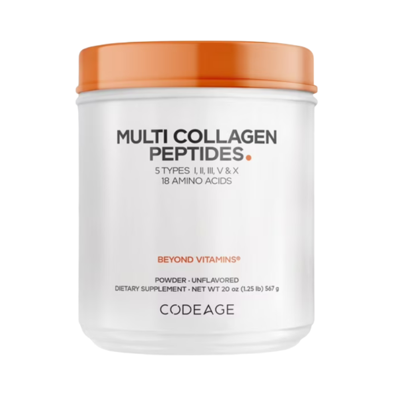 CodeAge Hydrolyzed Multi Collagen - 5 Types Collagen Peptides, Colagen Hidrolizat Din 5 Surse Sub Forma De Peptide, Fara Aroma, 567 G
