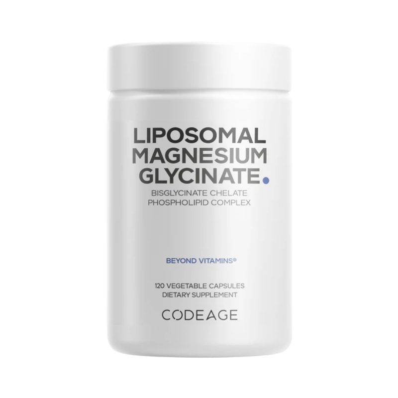 CodeAge Liposomal Magnesium Glycinate, Magneziu Bisglicinat Lipozomal Cu Bioperine - Formula Avansata Pentru Absorbtie Superioara, 120 Cps