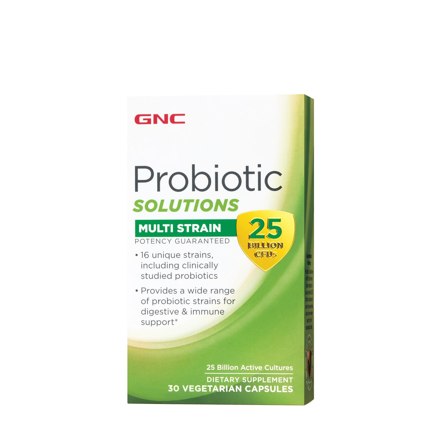 GNC Probiotic Solutions Multi Strain 25 Billion Cfus, Probiotic Lab4 Studiat Clinic, 25 Miliarde Ufc Culturi Vii Cu Tulpini Multiple, 30 Cps