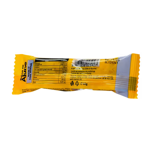 Baton cu alune, miere si sare marina, 30 g, Solaris