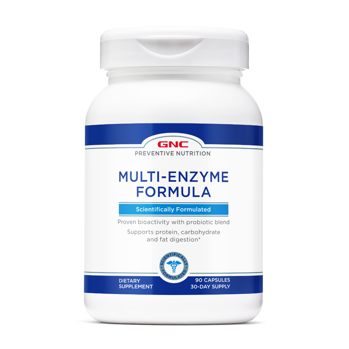 GNC Preventive Nutrition Multi-enzyme, Formula Enzime Digestive, 90 Cps