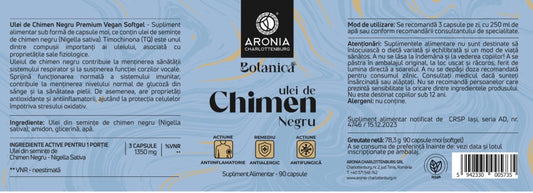 Ulei de Chimen Negru (Negrilica), 90 capsule moi, Aronia Charlottenburg