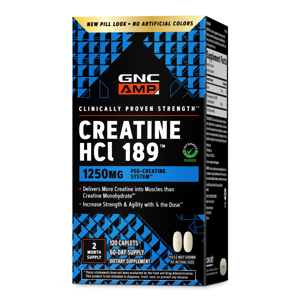 GNC Amp Creatine Hcl 189, Creatina Clorhidrat Cu Administrare Si Absorbtie Rapida, 120 Tb