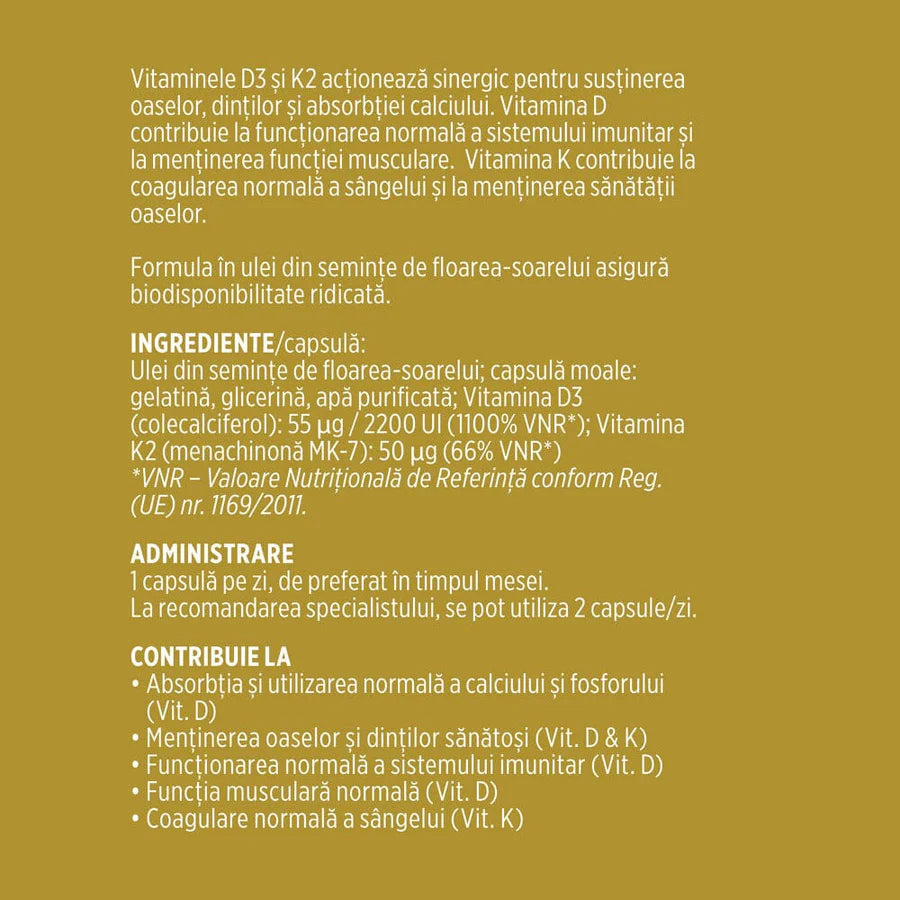 Vitamina D3 + K2, 60 capsule, Faunus Plant