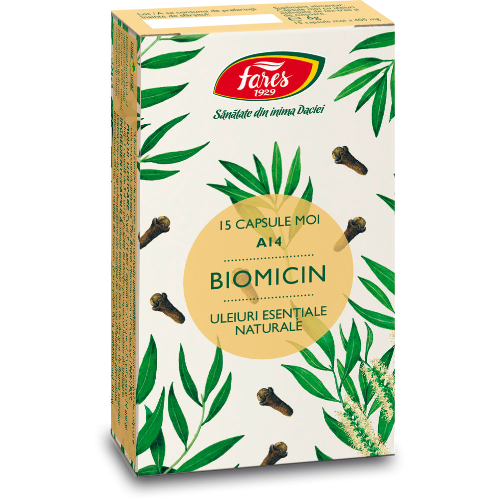 Biomicin antibiotic natural, A14, 15 capsule, Fares