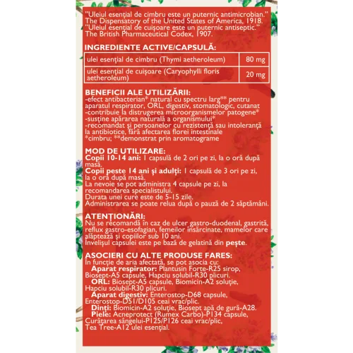 Biomicin Forte, 15 capsule, Fares