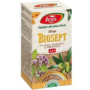 Biosept sirop miere, vitamina C, propolis, 100 ml, Fares
