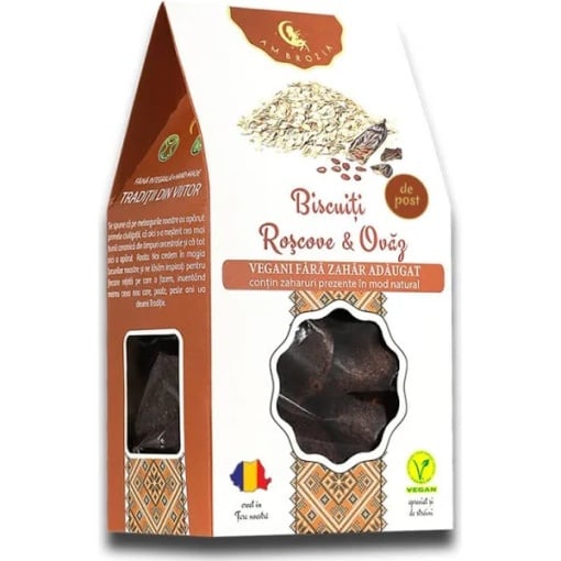 Biscuiti vegani roscove si ovaz, 130g, AMBROZIA