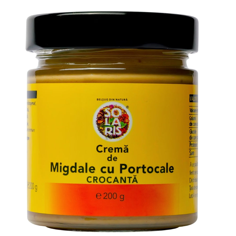 Crema de migdale cu portocale crocanta, 200 g, Solaris