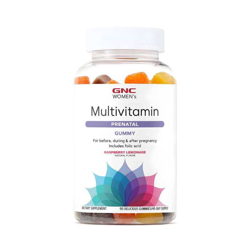 GNC Multivitamin Prenatal Formula Gummy, Jeleuri Delicioase Cu Aroma Naturala De Limonada Cu Zmeura, 90 Jeleuri