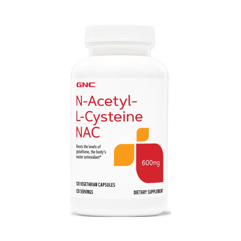 GNC N-acetyl-l-cysteine Nac 600 Mg, N-acetil-cisteina Pentru Imunitate, Plamani Si Detoxifiere Naturala, 120 Cps