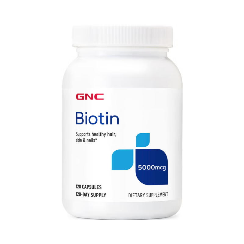 GNC Biotin 5000 Mcg, Supliment Esential Pentru Par, Piele Si Unghii, 120 Cps