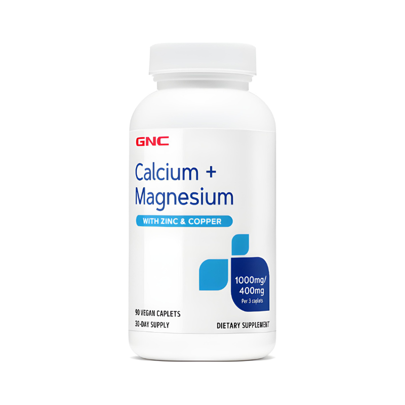 GNC Calciu 1000 Mg Magneziu 400 Mg With Zinc & Cooper, Formula Premium De Calciu, Magneziu, Zinc Si Cupru, 90 Cps