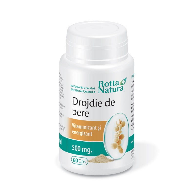 Drojdie de bere, 500 mg, 60 capsule, Rotta Natura