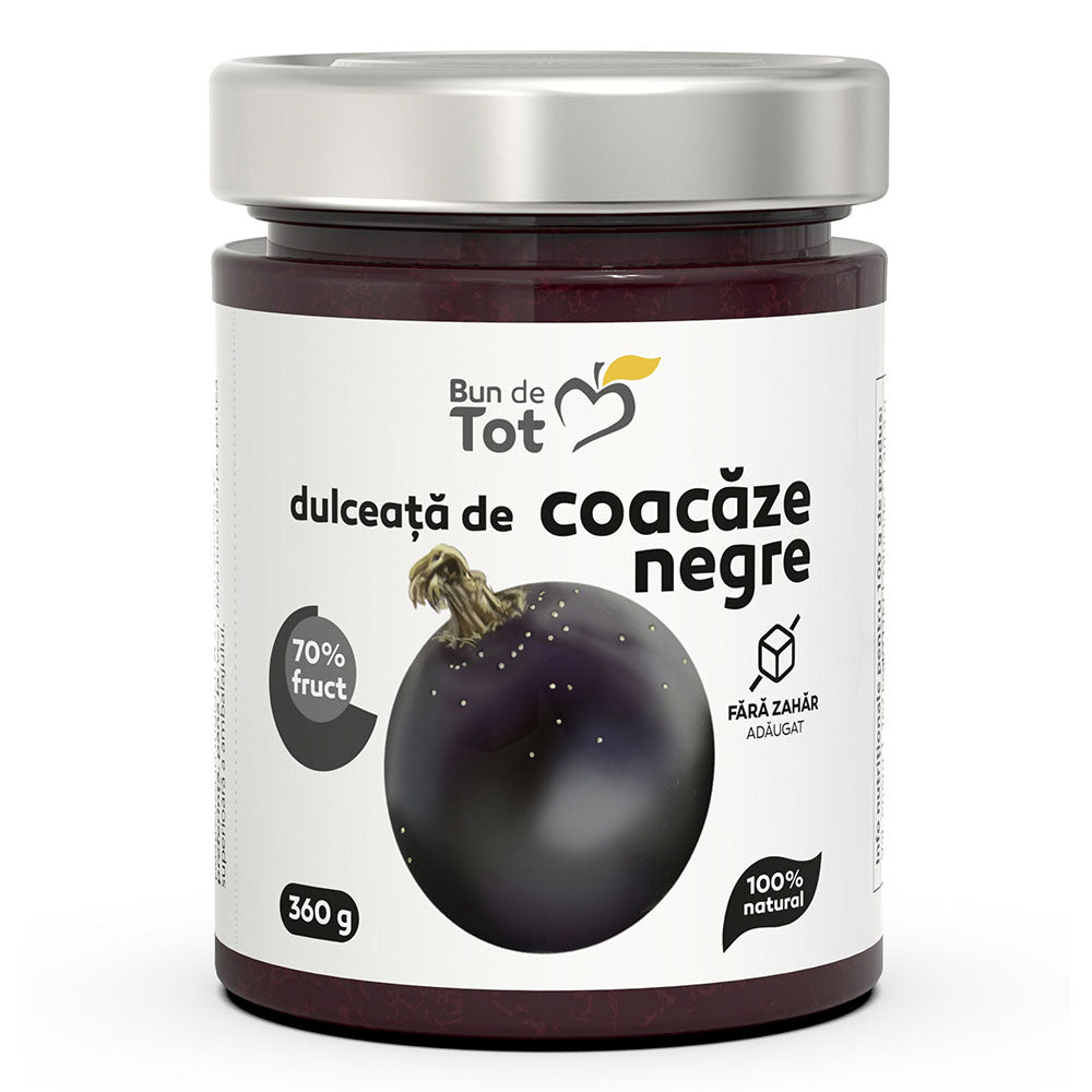 Dulceata de Coacaze Negre dulceata fara zahar, 360 g, Dacia Plant