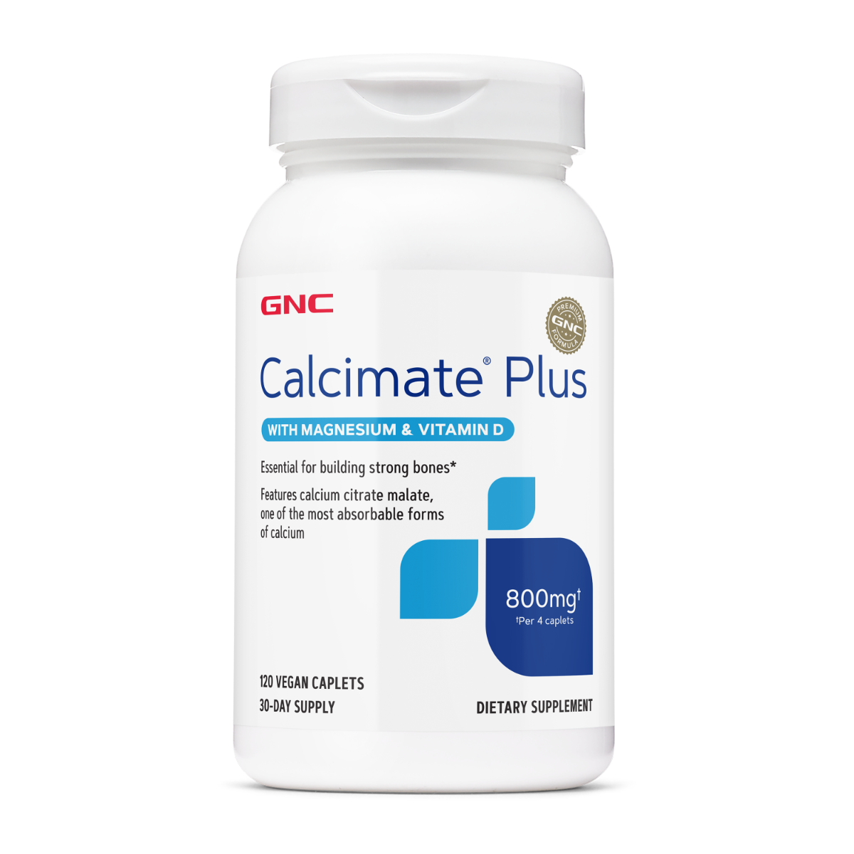 GNC Calcimate Plus Calciu 800 Mg Cu Magneziu Si Vitamina D-3, 120 Tb
