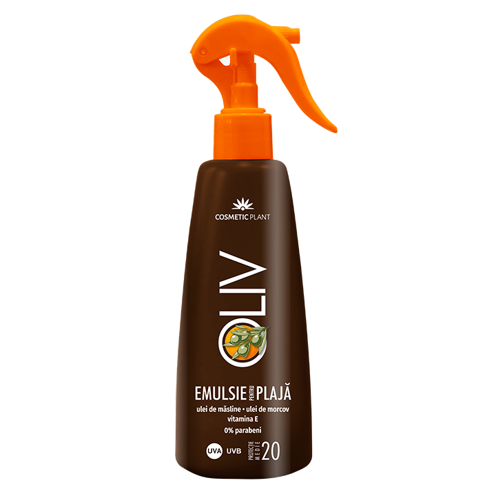 Emulsie pentru plaja cu SPF 20 Oliv Sun, 200 ml, Cosmetic Plant