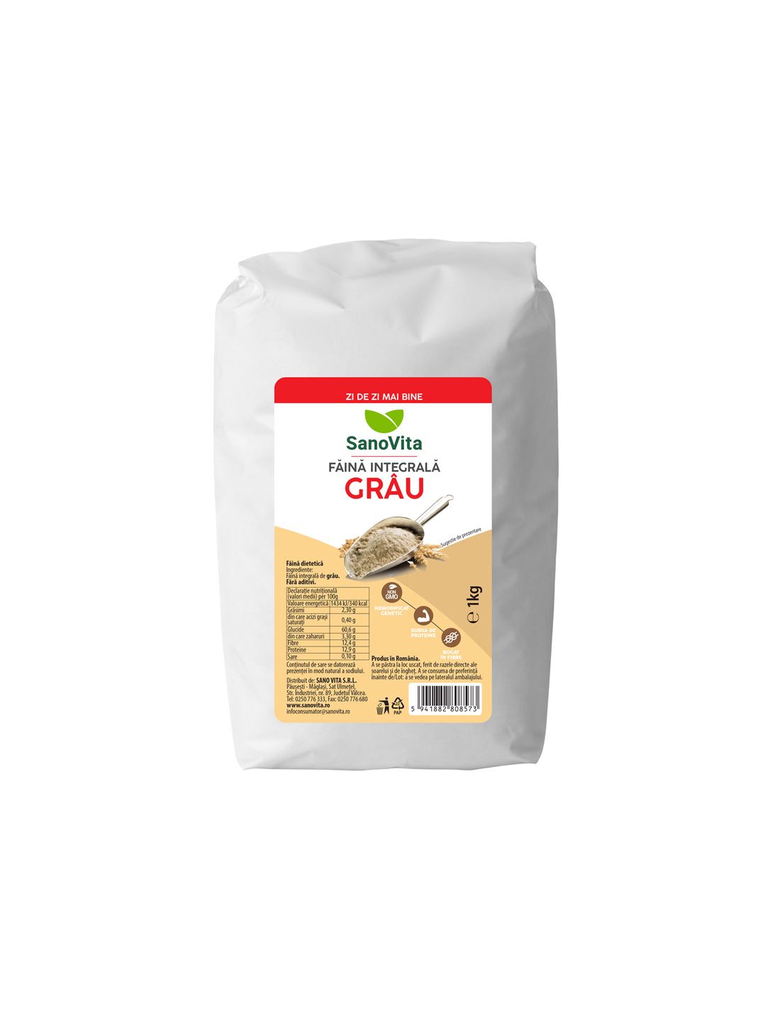Faina Integrala De Grau 1Kg, Sanovita