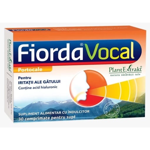 Fiorda Vocal cu aroma de portocale, 30 comprimate, PlantExtrakt