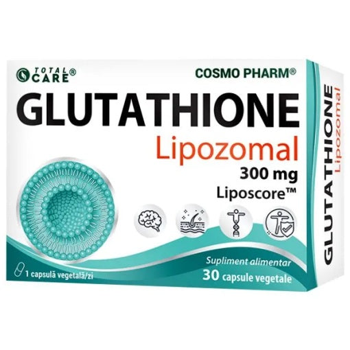Pachet Glutathione lipozomal 300mg, 30 capsule vegetale, Cosmopharm + Vitamina C 500 Imuno Complex, 30 capsule, Cosmopharm