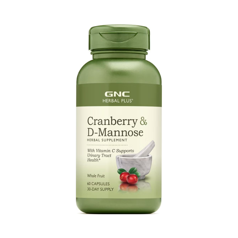 GNC Herbal Plus Cranberry & D-mannose, Merisor Si D-manoza Cu Vitamina C, 60 Cps