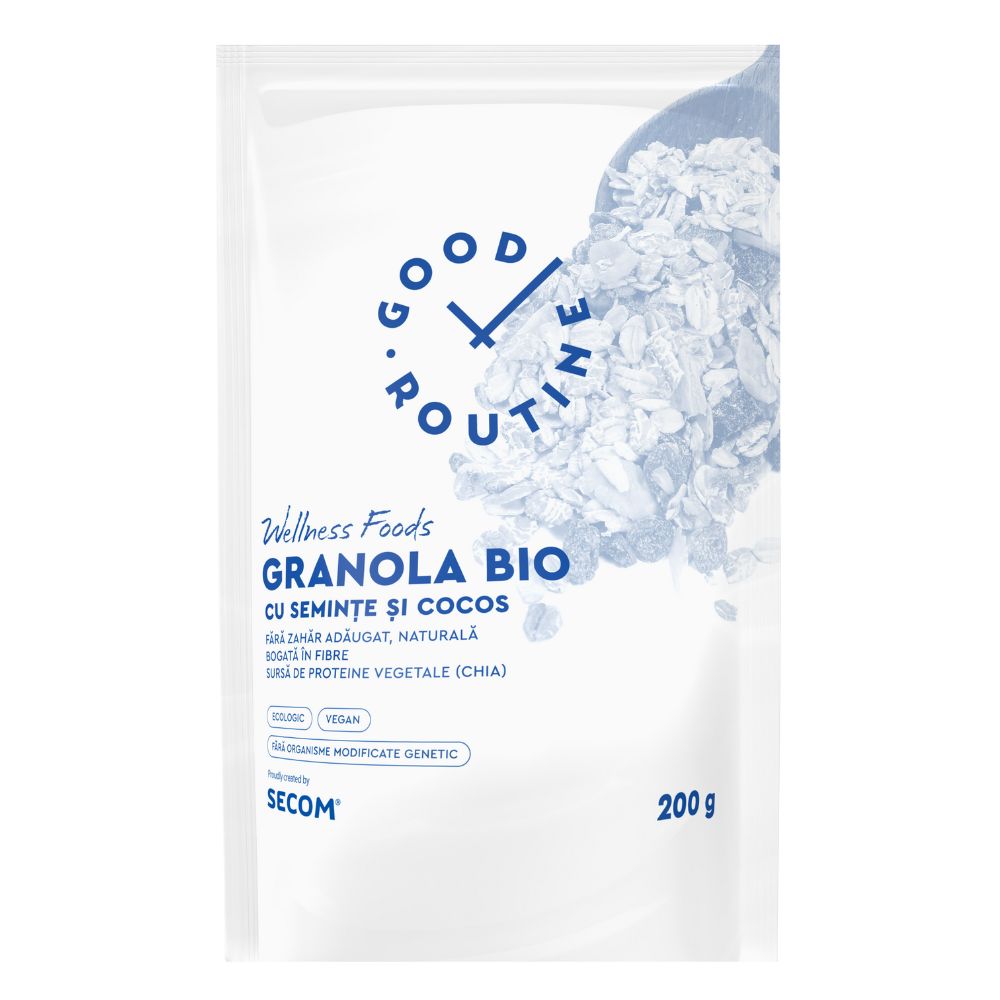 Granola Bio cu seminte si cocos, 200 g, Secom