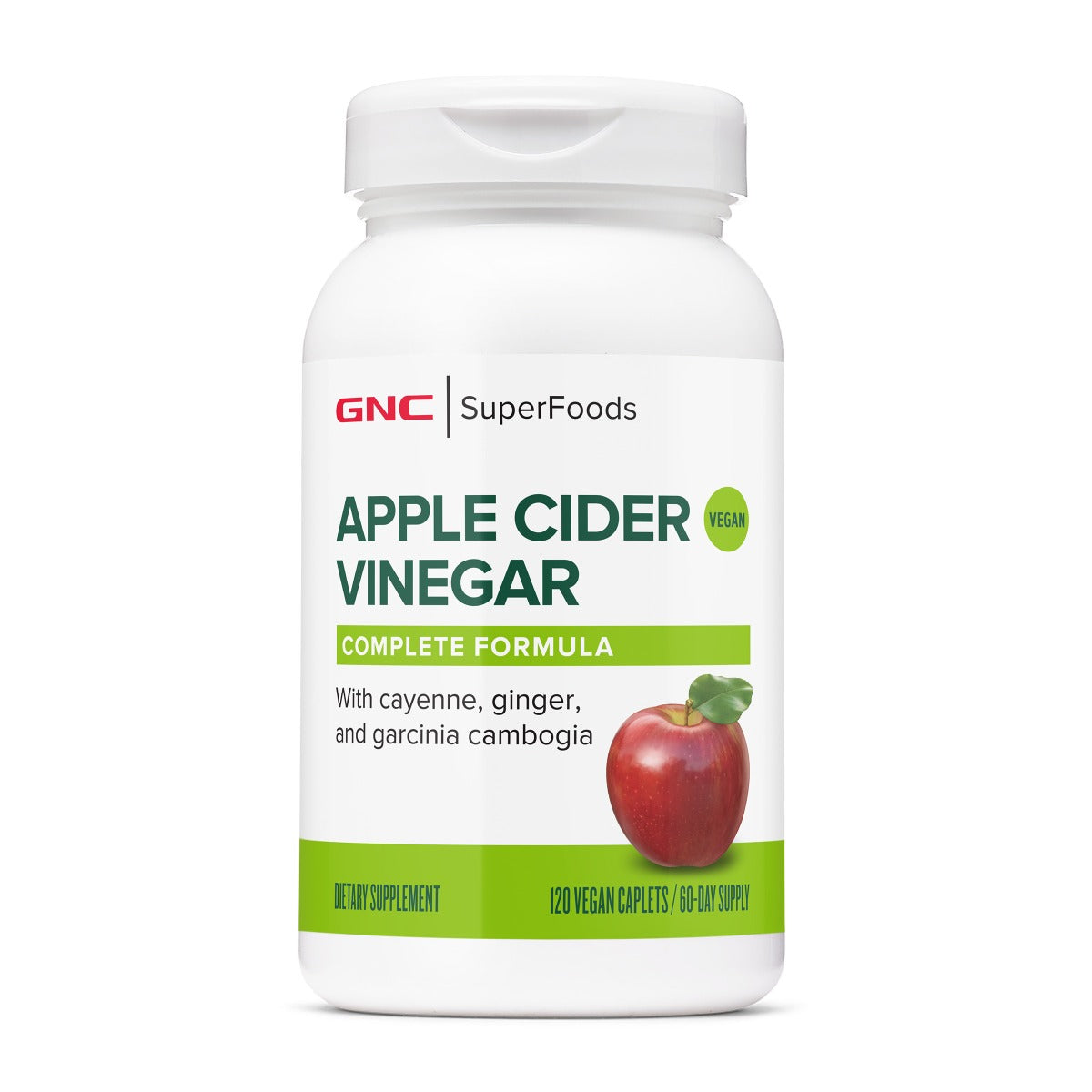 GNC Superfoods Apple Cider Vinegar, Otet Din Cidru De Mere, Detox si Echilibru Digestiv, 120 Tb