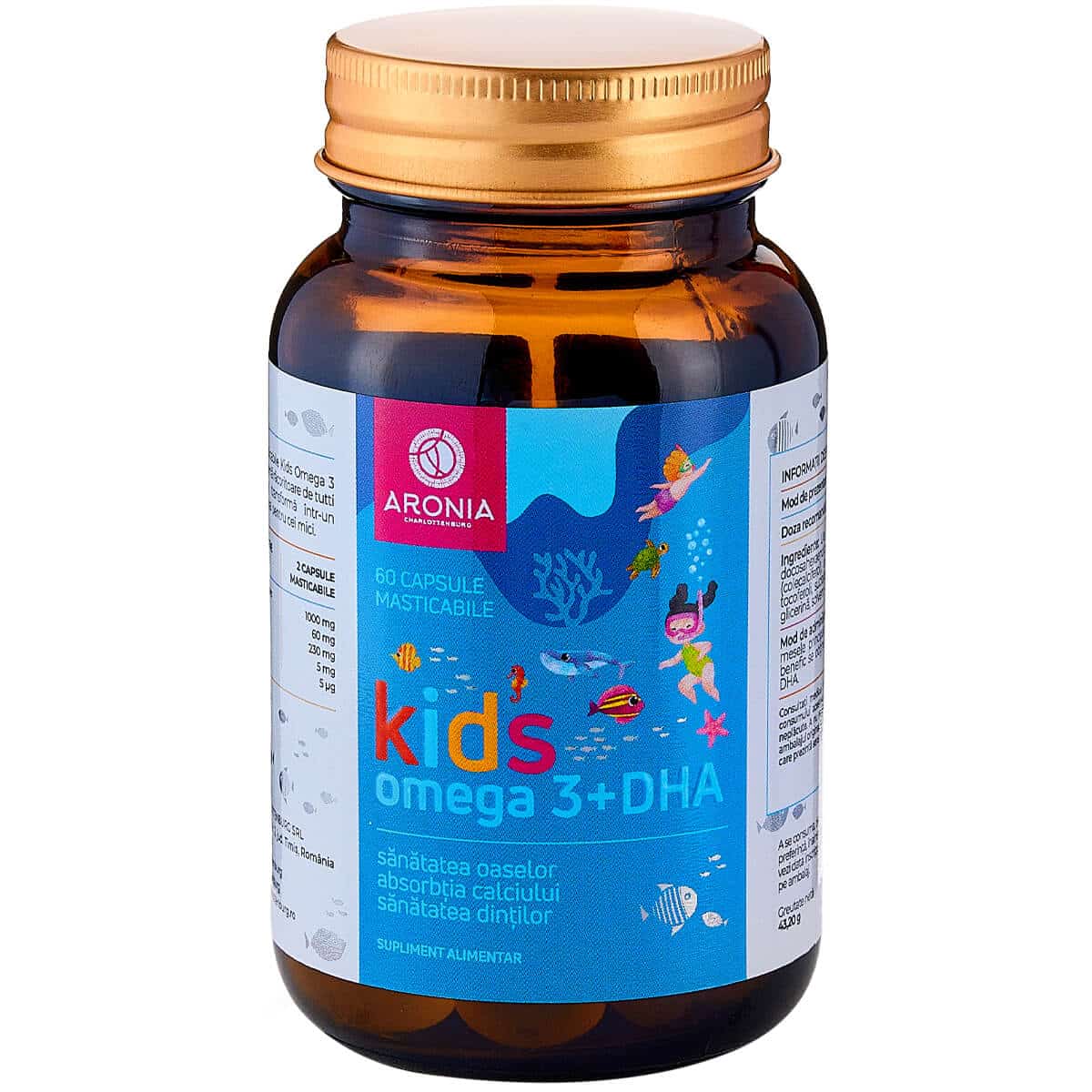 Kids Omega 3 + DHA, 60 capsule masticabile, Aronia Charlottenburg