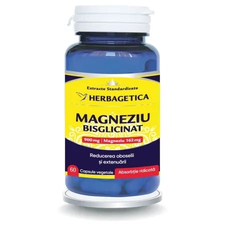 Magneziu bisglicinat, 60cps, Herbagetica