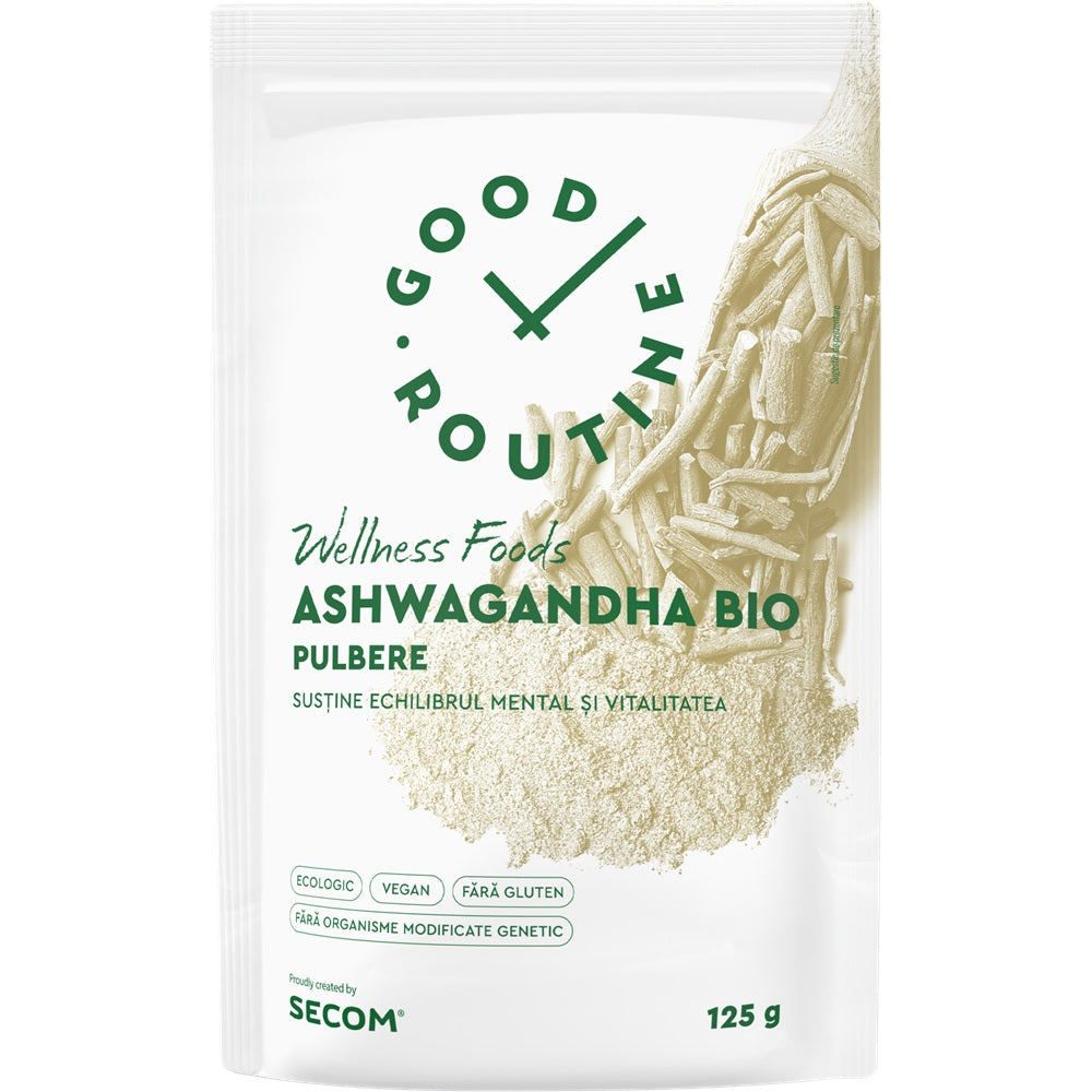 Pulbere de Ashwagandha Bio Good Routine, 125 g, Secom