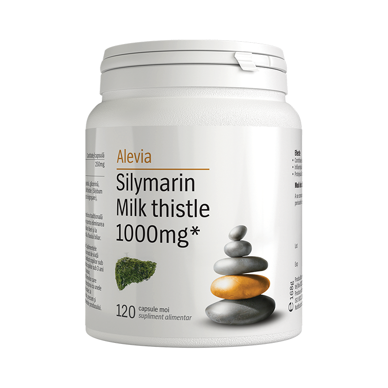 Silymarin Milk thistle 1000mg, 120 comprimate, Alevia