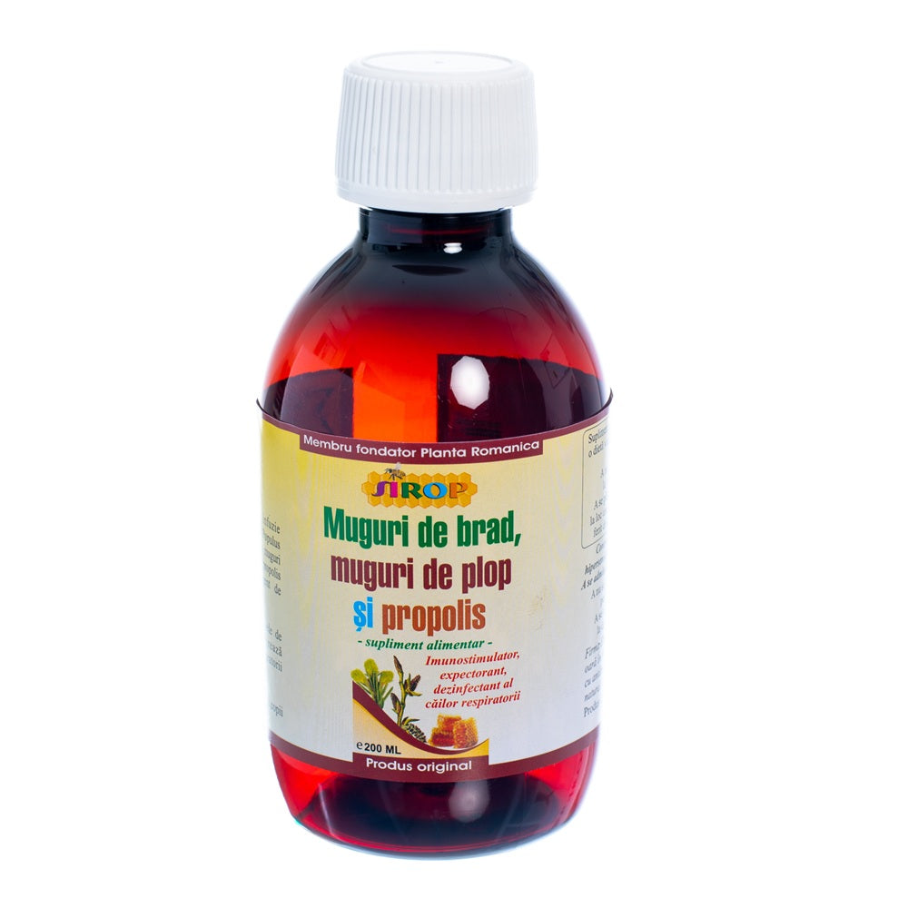 Sirop muguri de brad, muguri de plop si propolis, 200 ml, Elidor