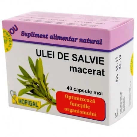 Ulei de Salvie macerat, 500 mg, 40 capsule, Hofigal