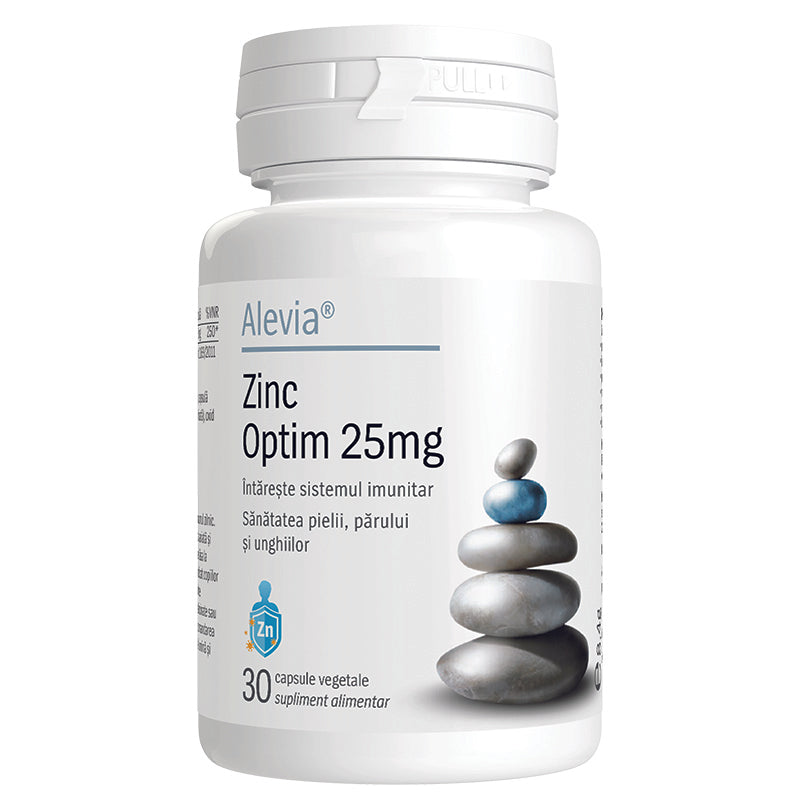 Zinc Optim, 25 mg, 30 capsule vegetale, Alevia