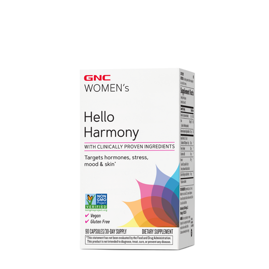 GNC Women's Hello Harmony Pms, Formula Pentru Echilibrul Hormonal, Emotional Si Elasticitatea Pielii Femeilor, 90 Cps