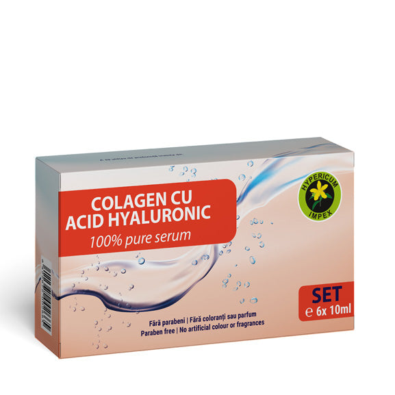Set Colagen Peptide Cu Acid Hyaluronic, 6 Fiole X 10 Ml, Hypericum