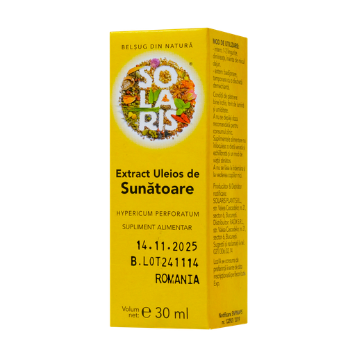 Extract Uleios De Sunatoare, 30Ml, Solaris
