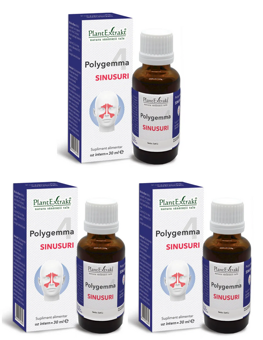 Pachet 3x Polygemma 4, Sinusuri, 30ml, PlantExtrakt