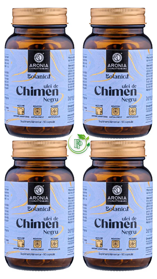 Pachet 4 x Ulei de Chimen Negru (Negrilica), 90 capsule moi, Aronia Charlottenburg
