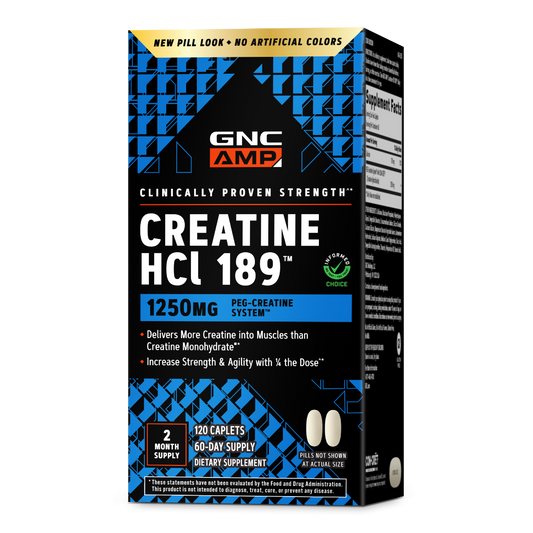 GNC Amp Creatine Hcl 189, Creatina Clorhidrat Cu Administrare Si Absorbtie Rapida, 120 Tb