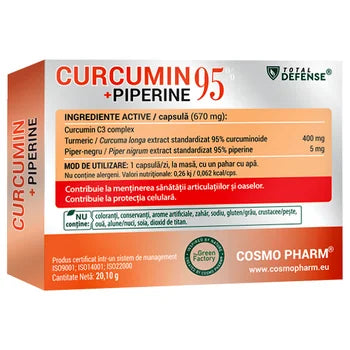 CADOU Curcumin + Piperine 95%, 30 capsule, Cosmopharm