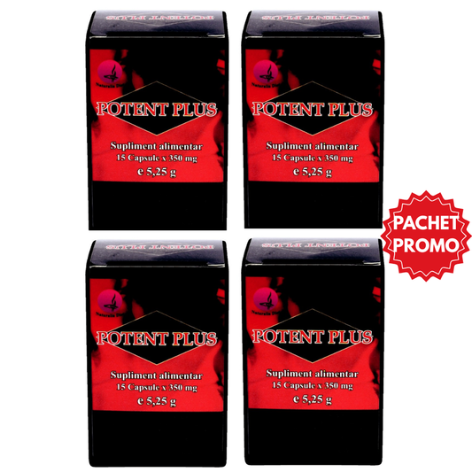 Pachet 4xPotent Plus, 15 capsule, Naturalia Diet