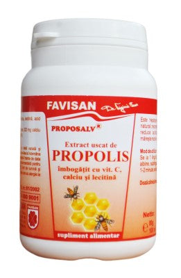 Extract uscat de propolis cu vitamina C, calciu si lecitina Proposalv, 100ml, Favisan