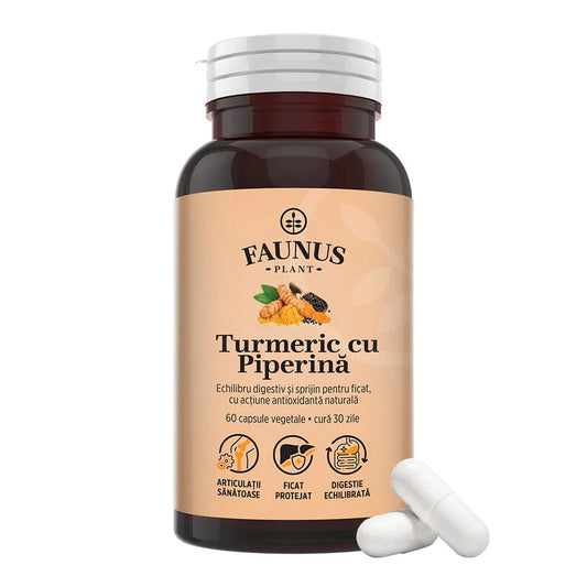 Turmeric cu Piperina, 60 capsule, Faunus Plant