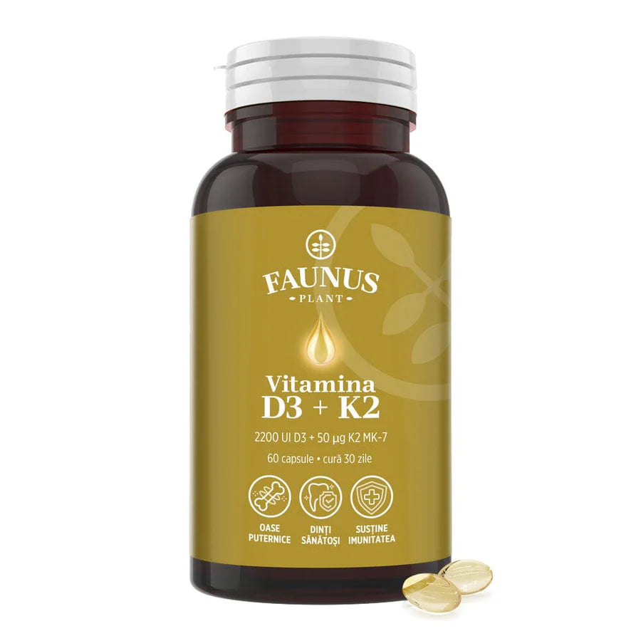 Vitamina D3 + K2, 60 capsule, Faunus Plant