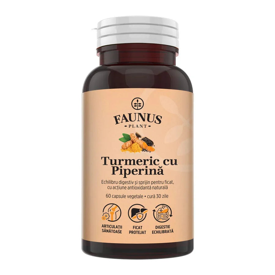 Turmeric cu Piperina, 60 capsule, Faunus Plant