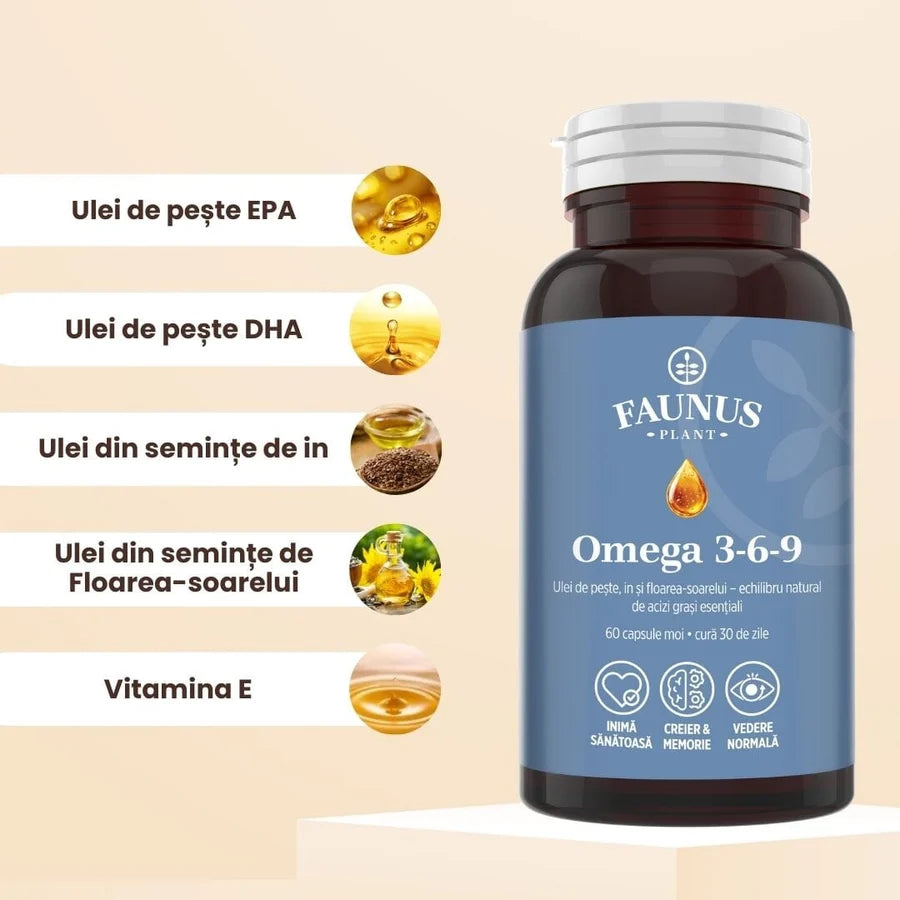 Omega 3-6-9, 60 Capsule Moi, Faunus Plant