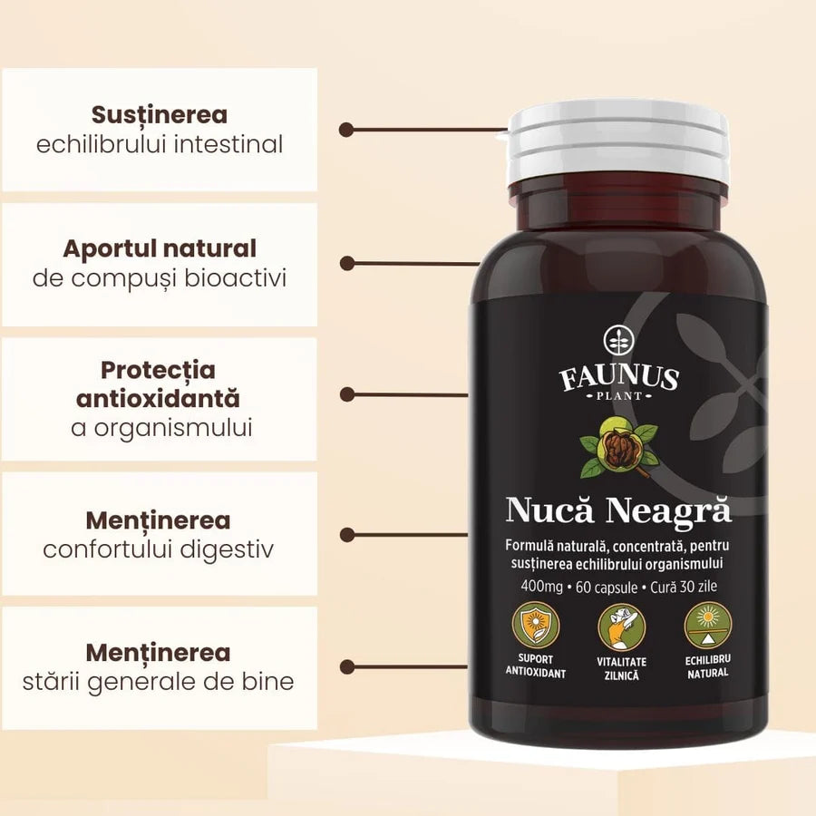 Nuca Neagra 400 mg, 60 capsule, Faunus Plant