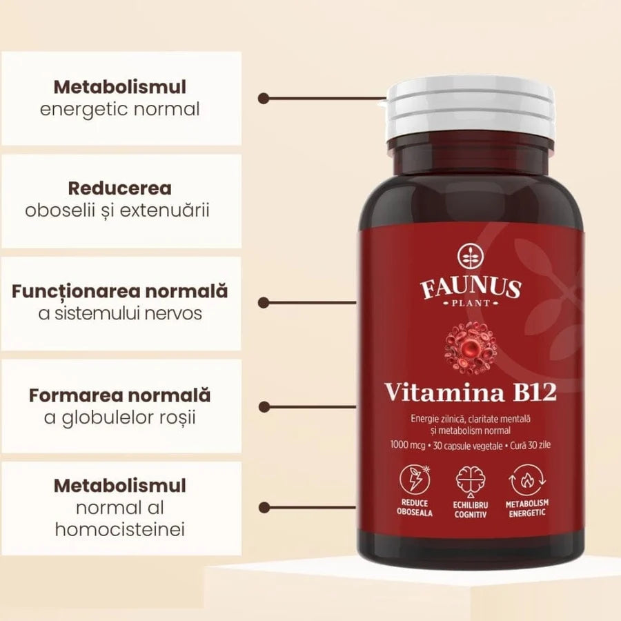 Vitamina B12, 30 capsule, Faunus Plant