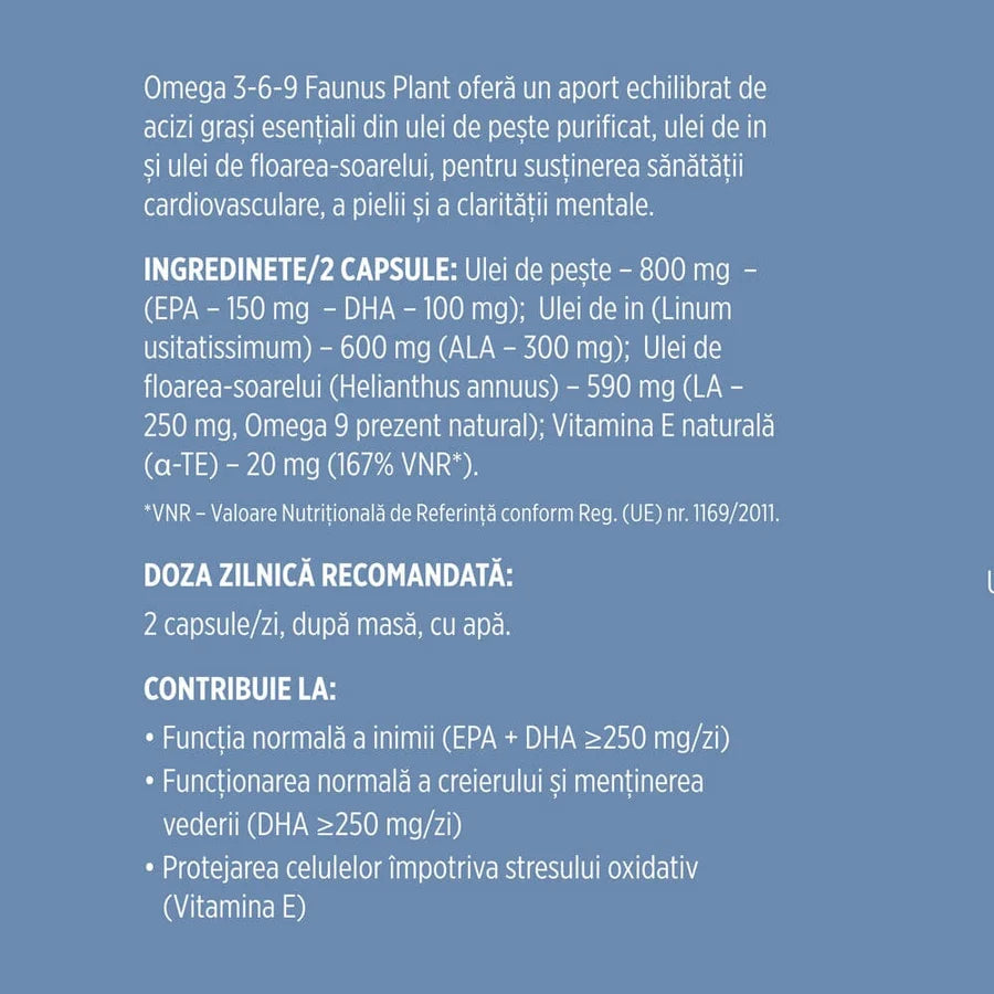 Omega 3-6-9, 60 Capsule Moi, Faunus Plant
